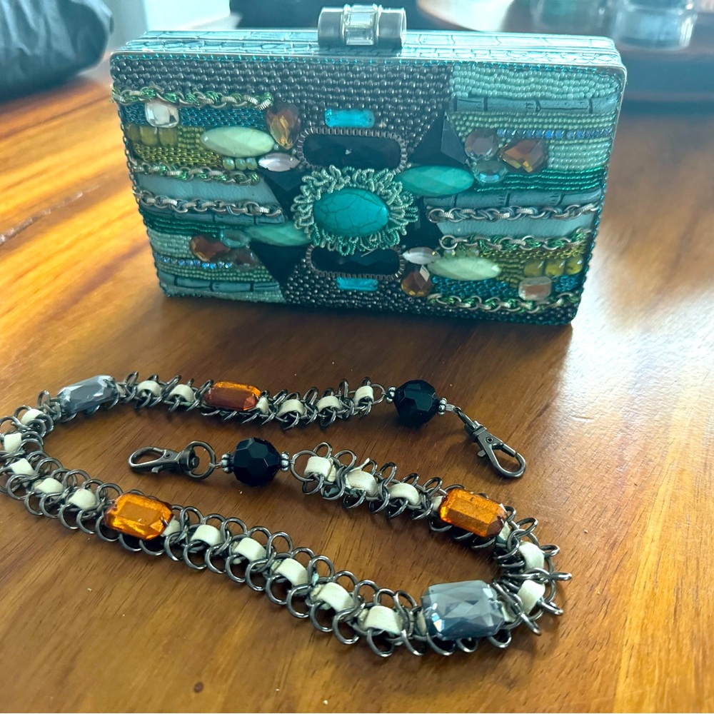 Mary Frances leather clutch/shoulder purse